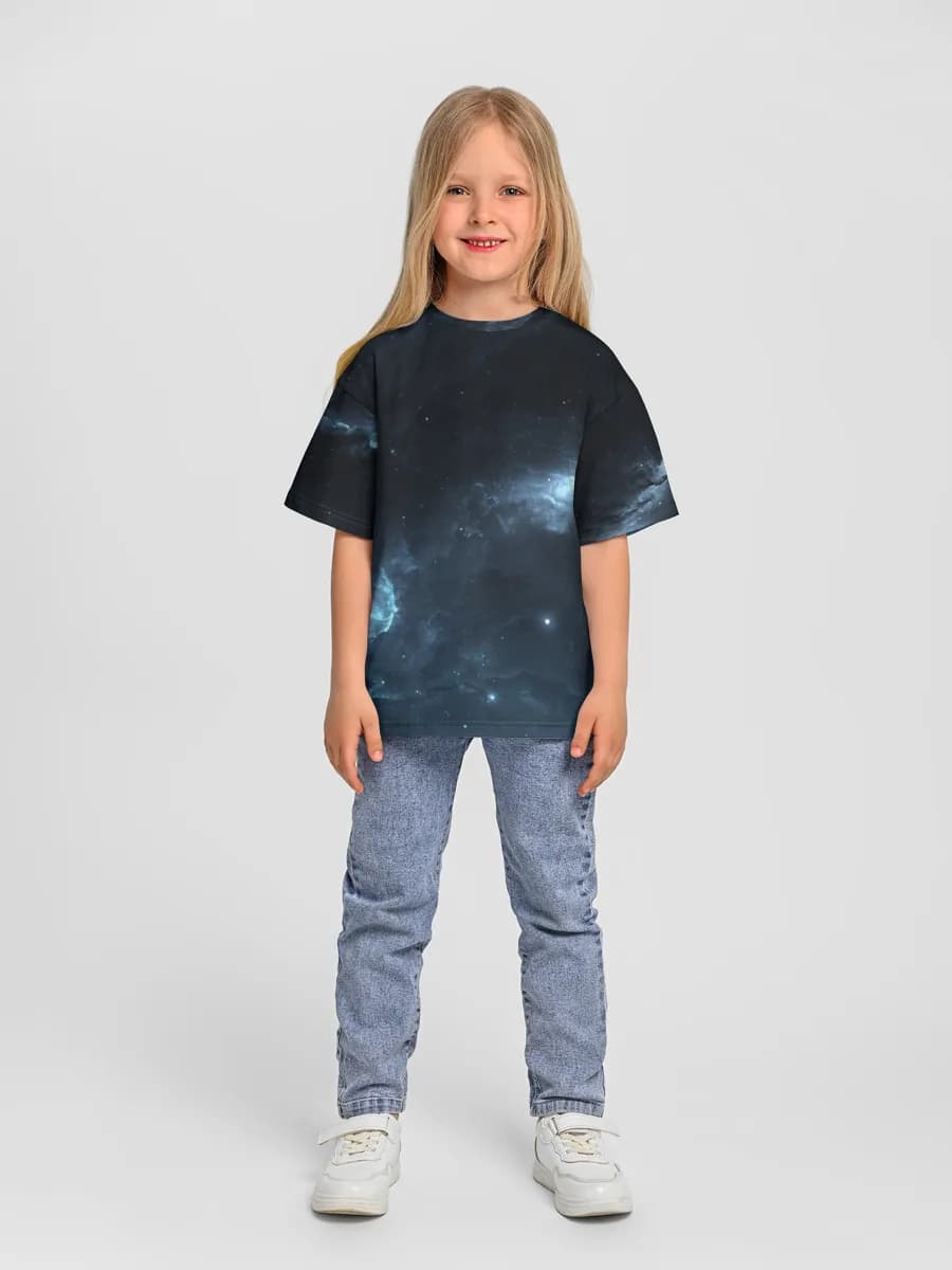 Girls' oversized cotton T-shirt