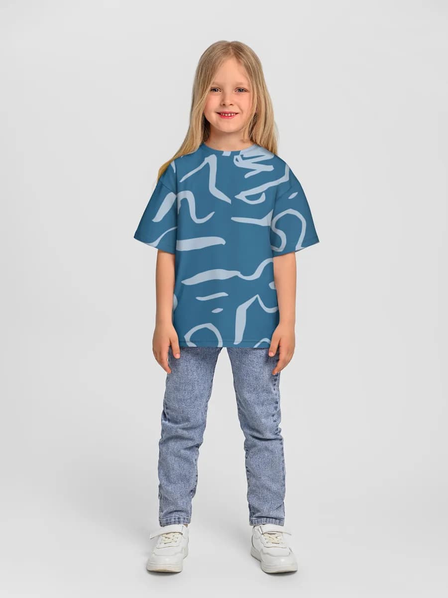 Girls' oversized cotton T-shirt