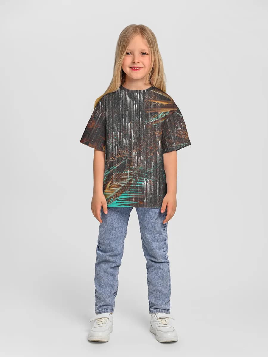 Girls' oversized cotton T-shirt