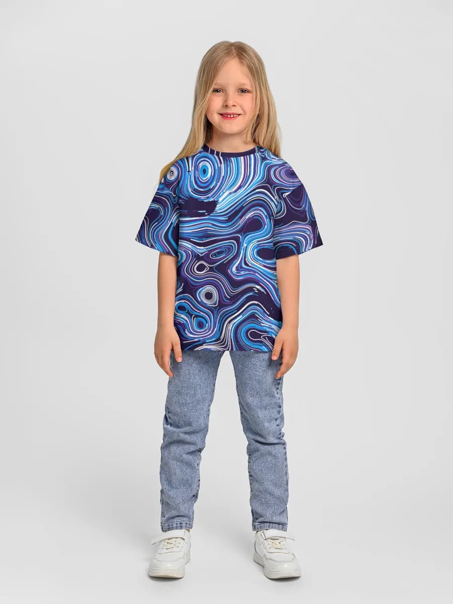 Girls' oversized cotton T-shirt