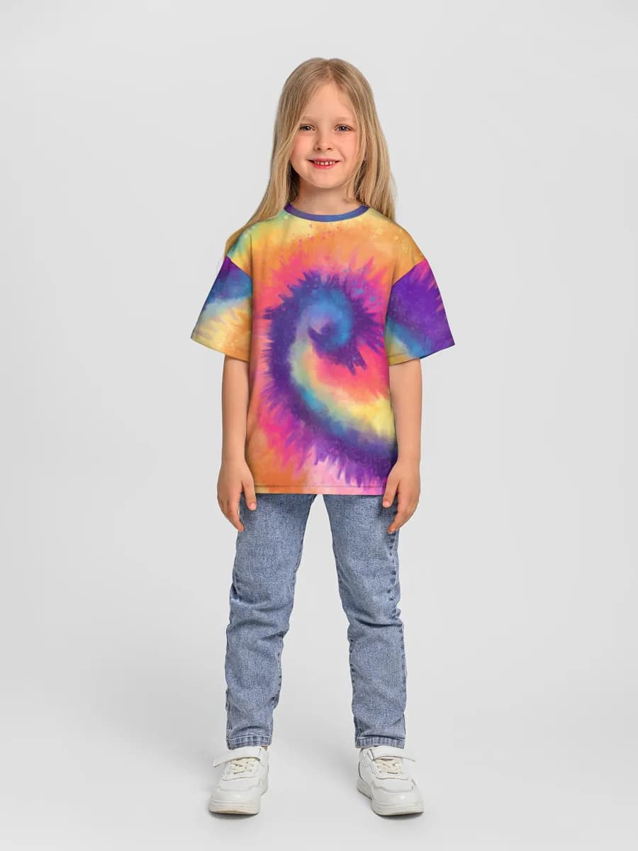 Girls' oversized cotton T-shirt