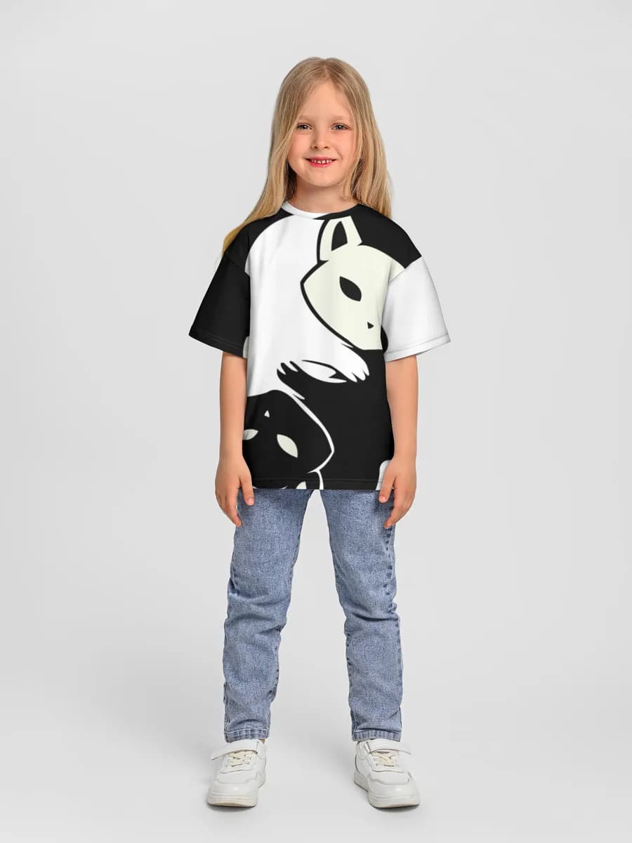 Girls' oversized cotton T-shirt