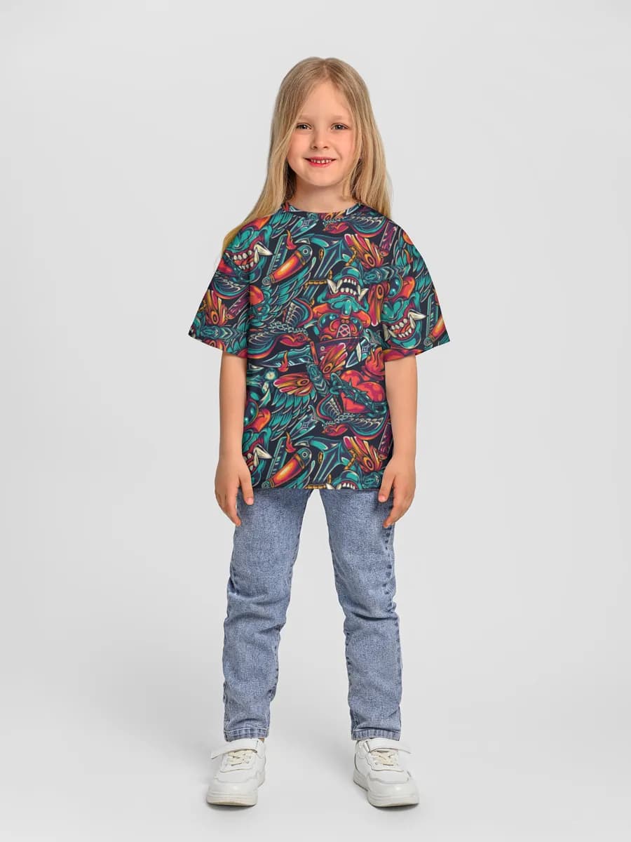 Oversized Baumwoll-T-Shirt Mädchen
