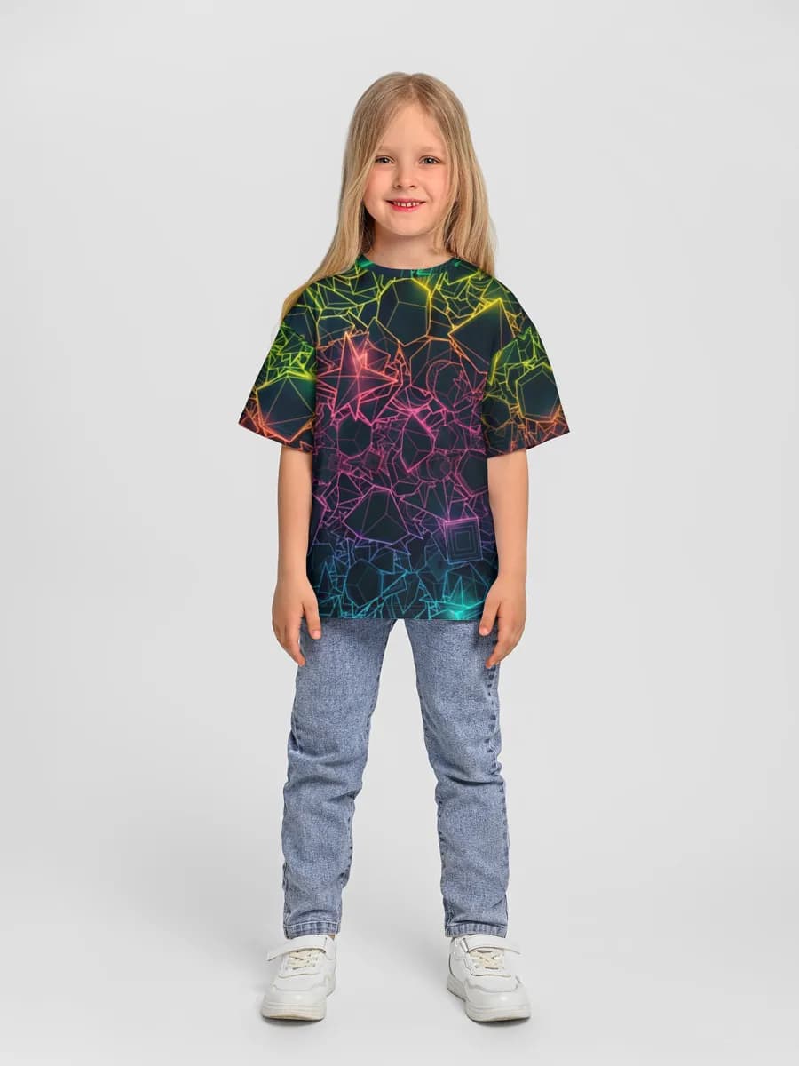 Girls' oversized cotton T-shirt