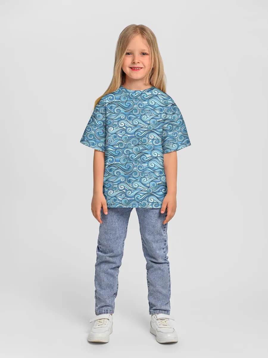 Girls' oversized cotton T-shirt