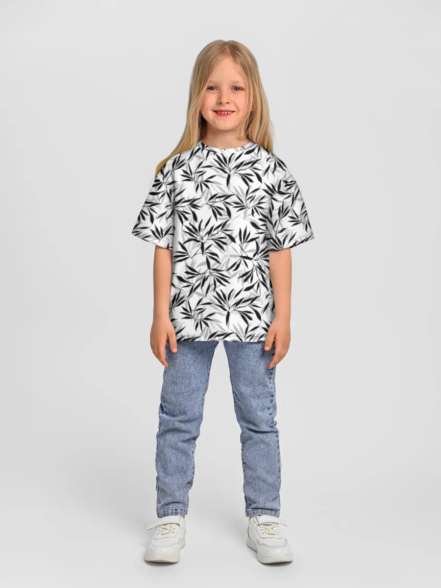 Girls' oversized cotton T-shirt