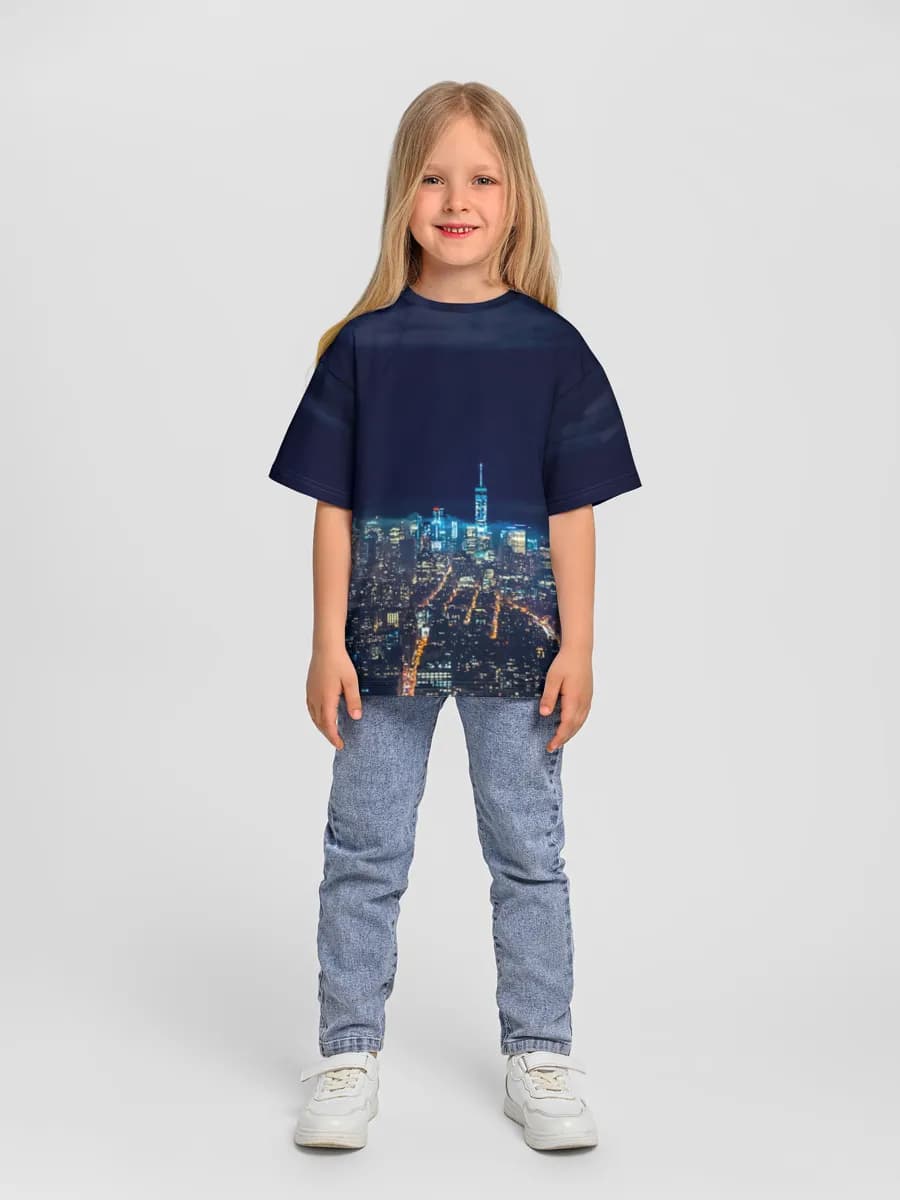 女の子 ビッグシルエット コットンTシャツ