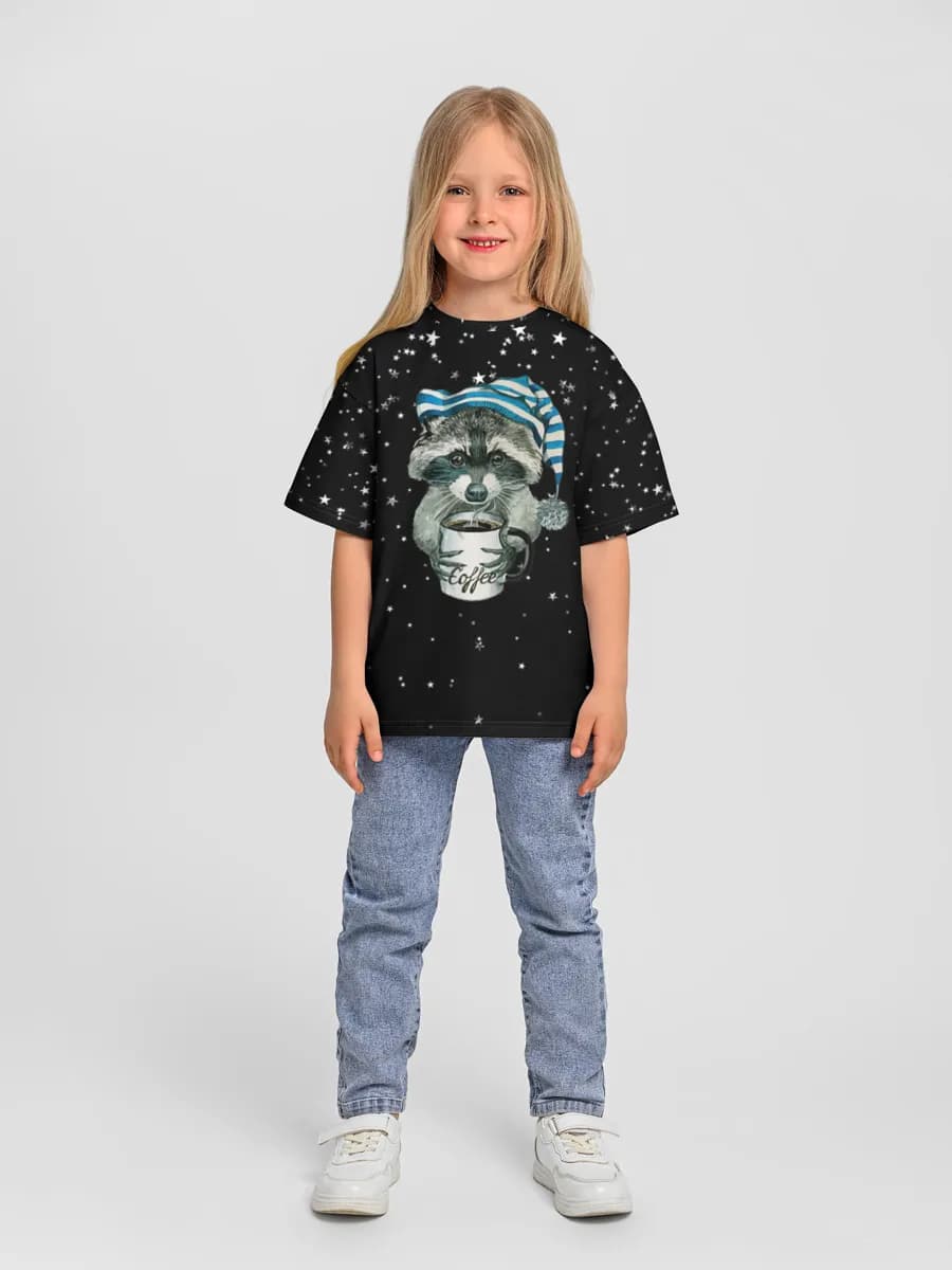 Girls' oversized cotton T-shirt