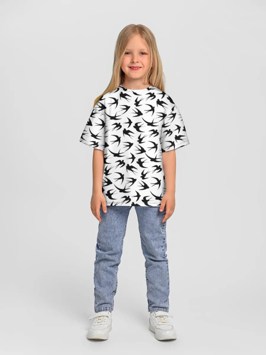 Girls' oversized cotton T-shirt