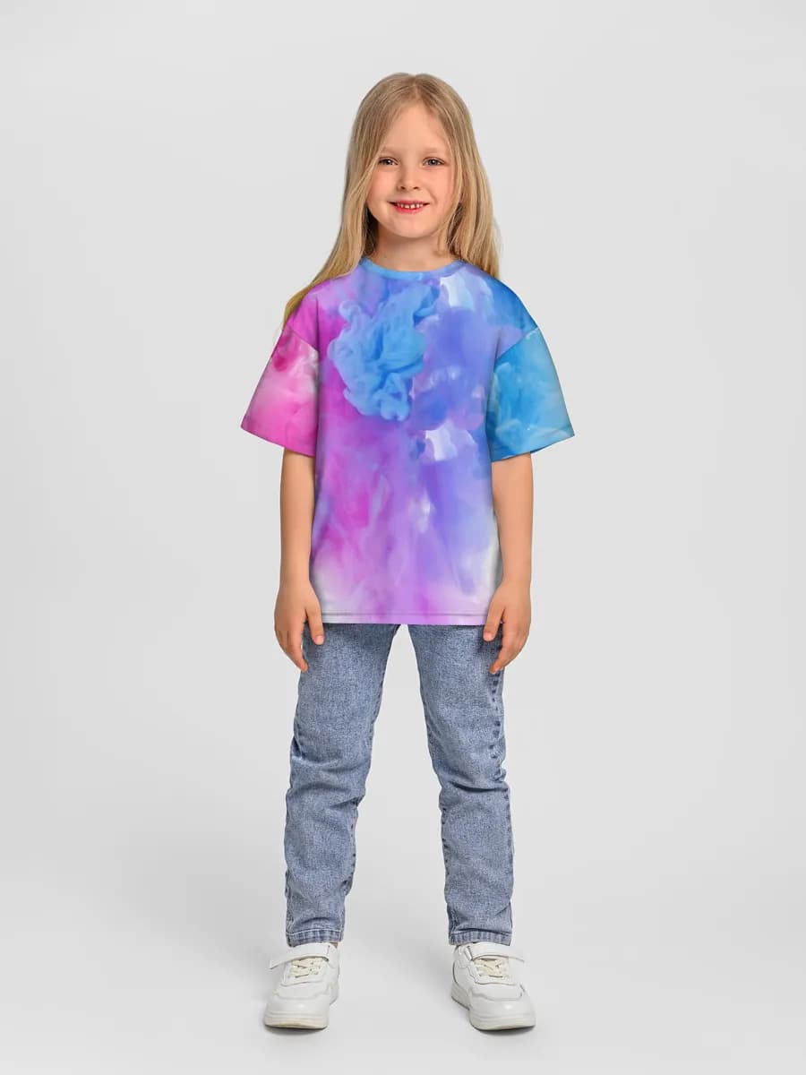 Girls' oversized cotton T-shirt