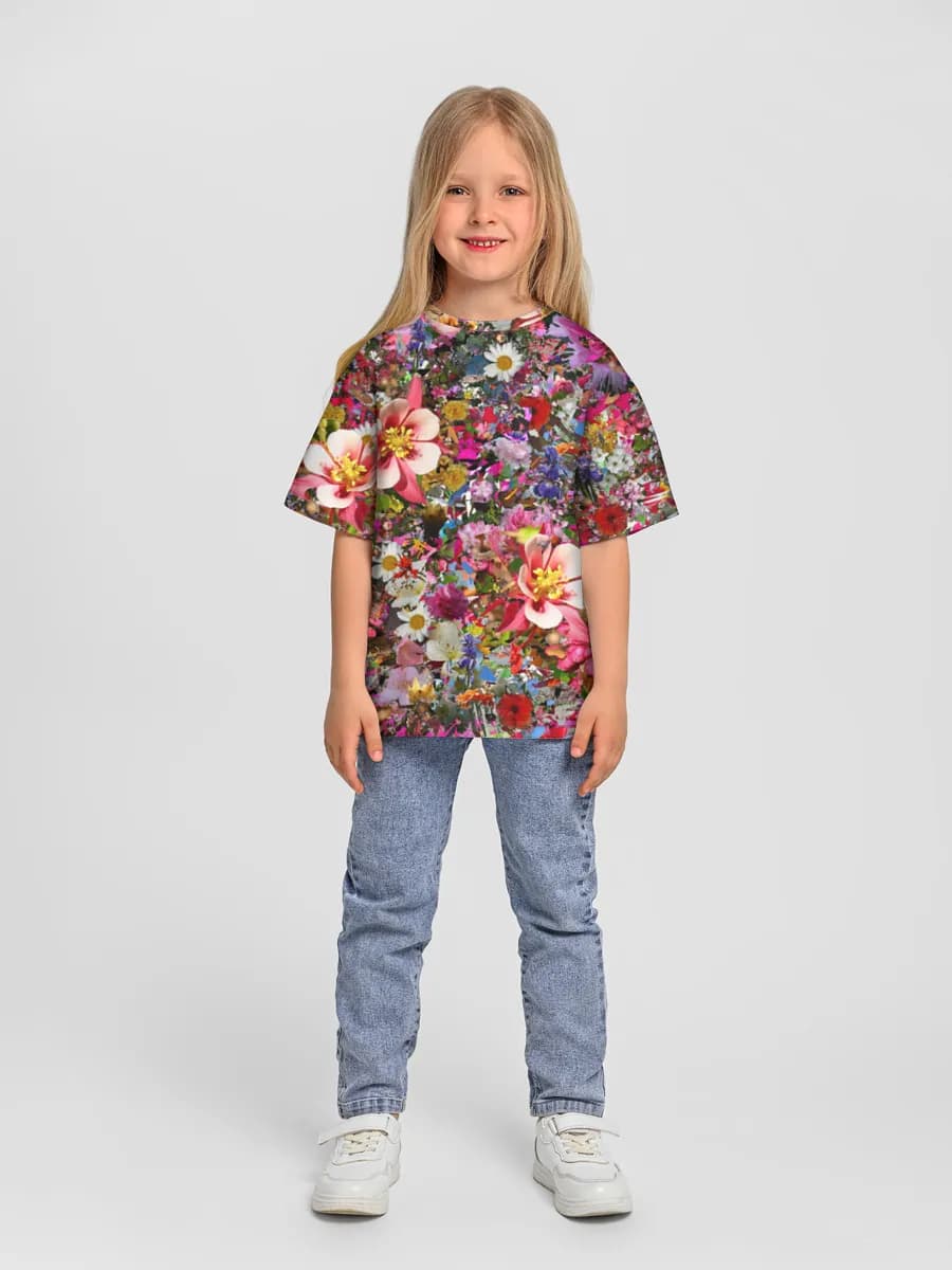 Girls' oversized cotton T-shirt