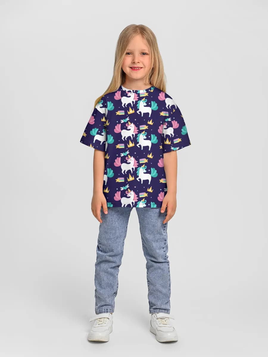 Girls' oversized cotton T-shirt