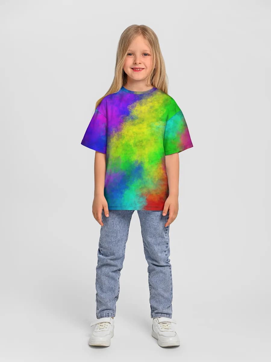 Girls' oversized cotton T-shirt