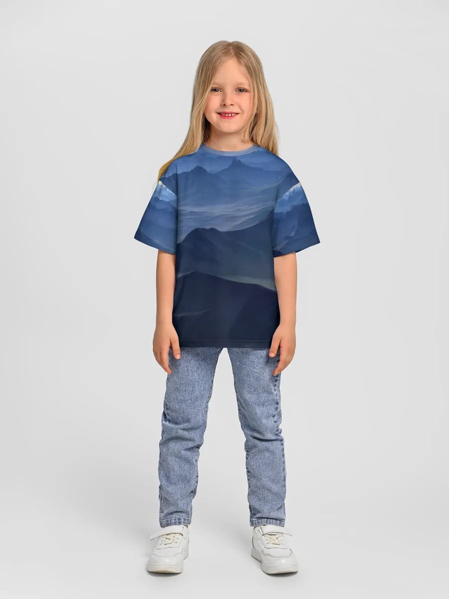 Girls' oversized cotton T-shirt