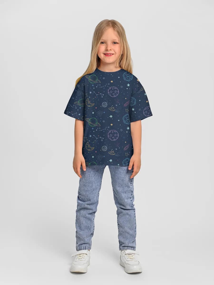 Girls' oversized cotton T-shirt