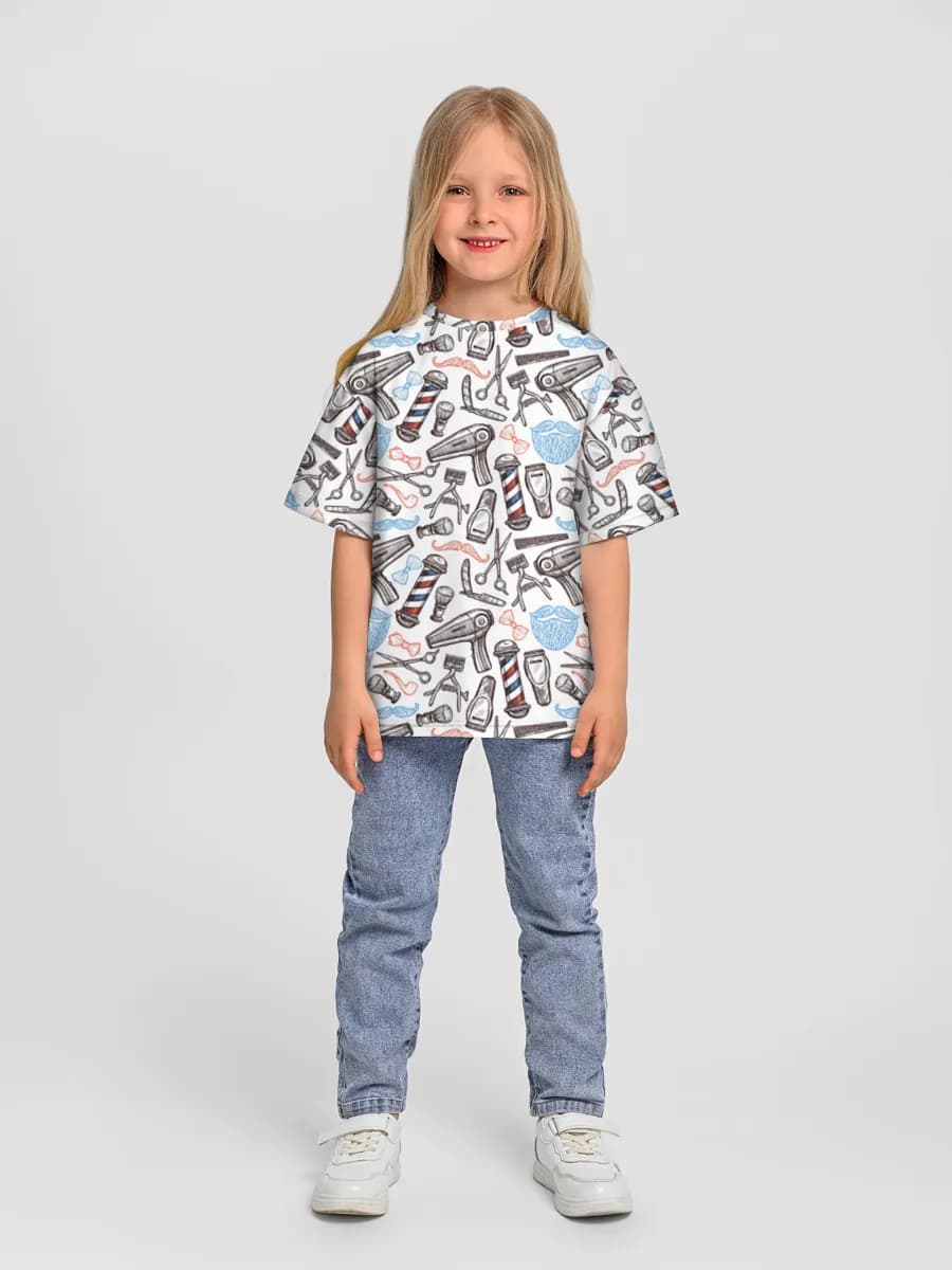 Girls' oversized cotton T-shirt
