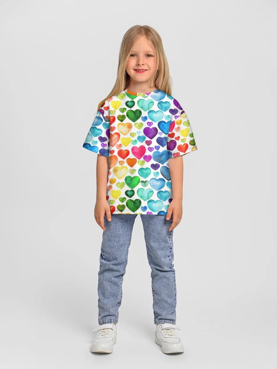 Girls' oversized cotton T-shirt