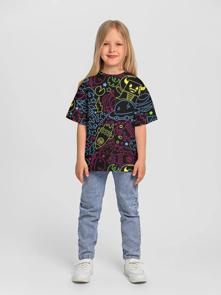 Girls' oversized cotton T-shirt