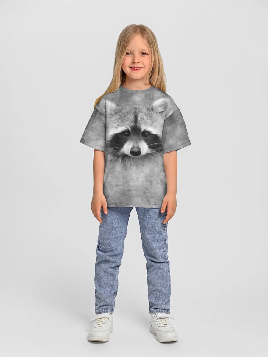 Girls' oversized cotton T-shirt