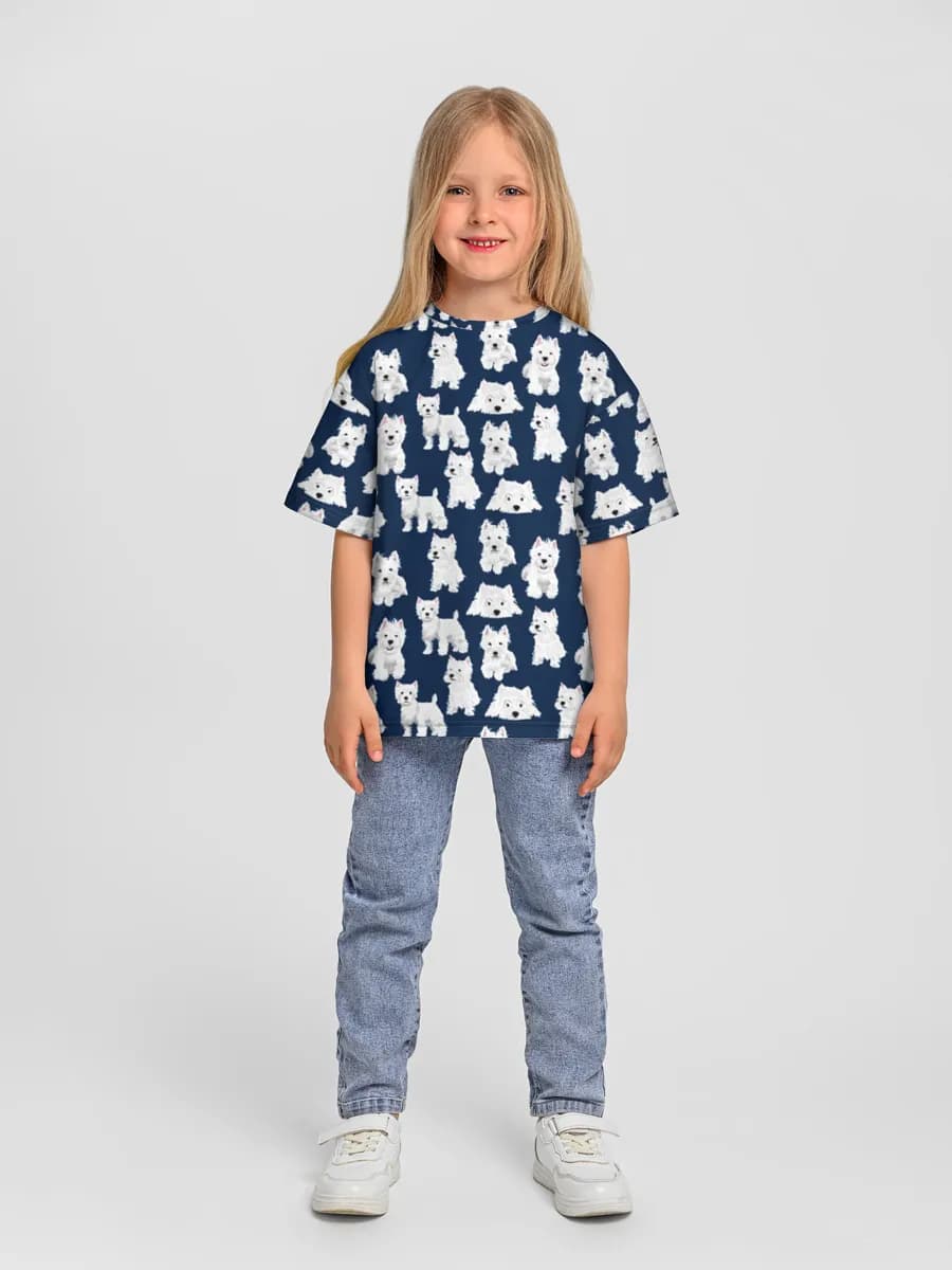 Girls' oversized cotton T-shirt