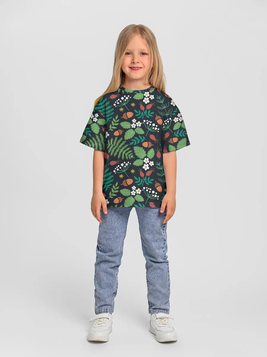 Girls' oversized cotton T-shirt
