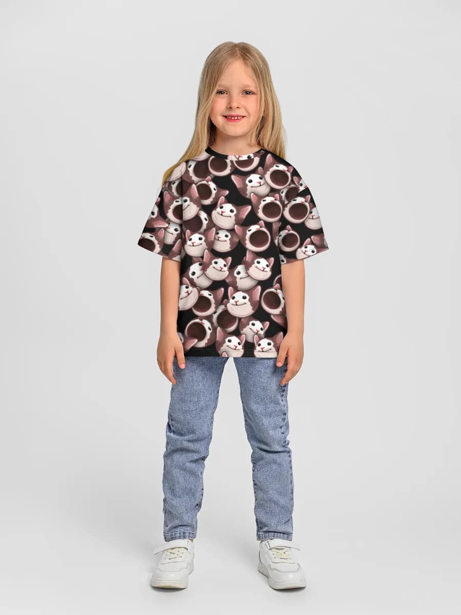 Girls' oversized cotton T-shirt