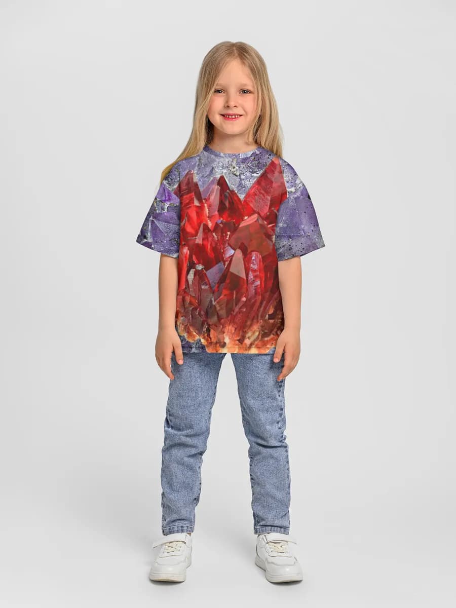 Girls' oversized cotton T-shirt