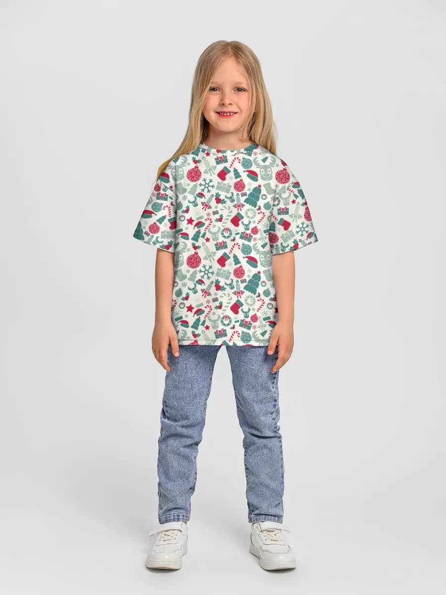 Girls' oversized cotton T-shirt