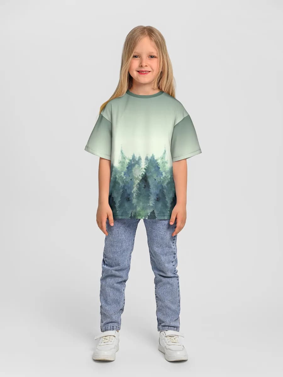 Girls' oversized cotton T-shirt