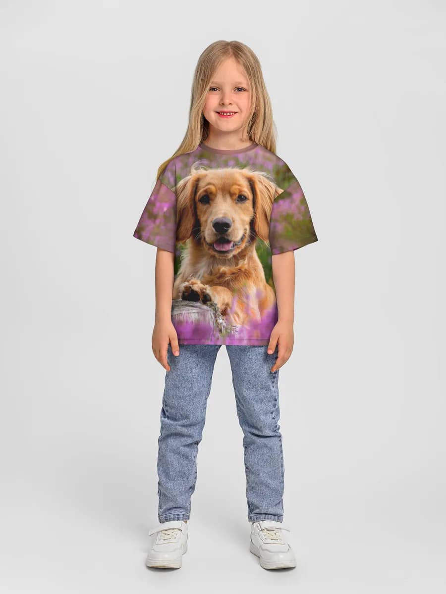 Girls' oversized cotton T-shirt