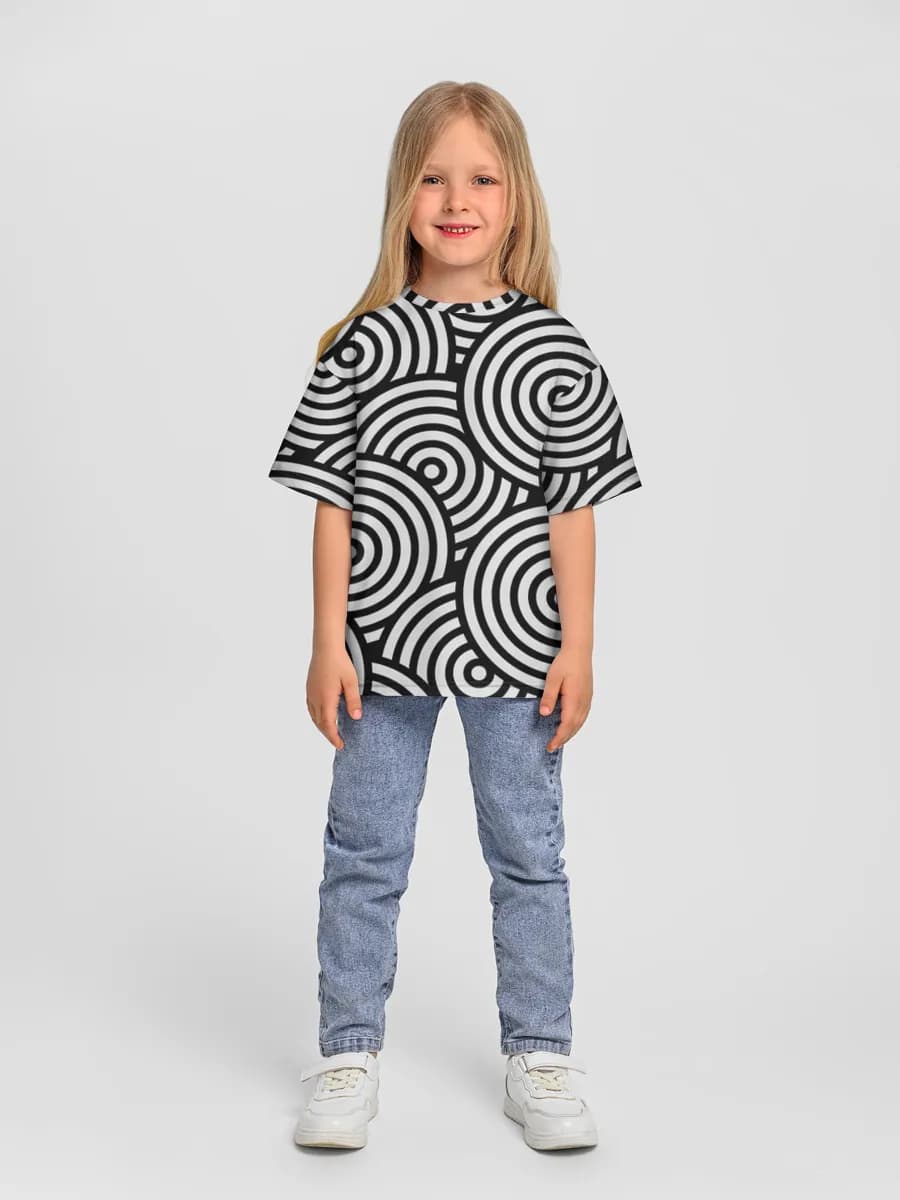Girls' oversized cotton T-shirt