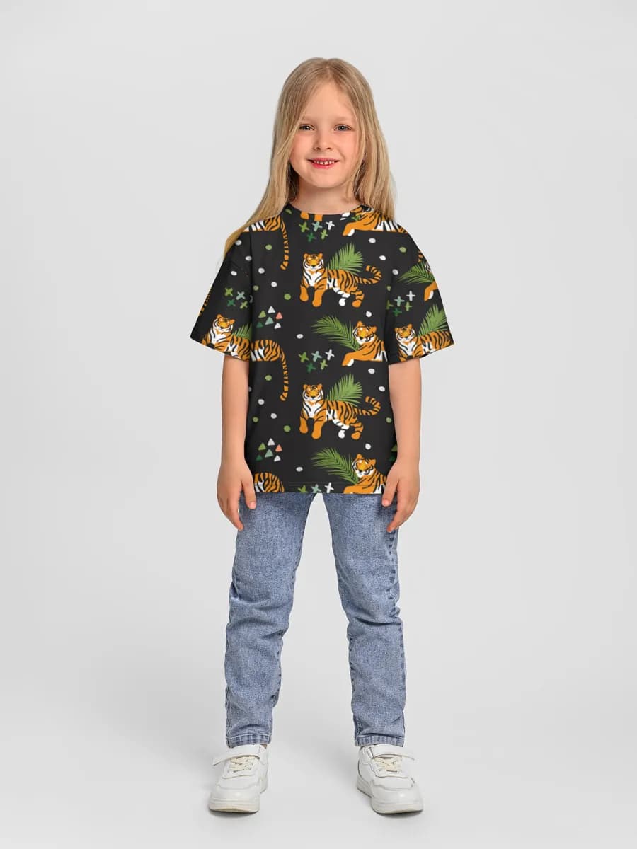 女の子 ビッグシルエット コットンTシャツ