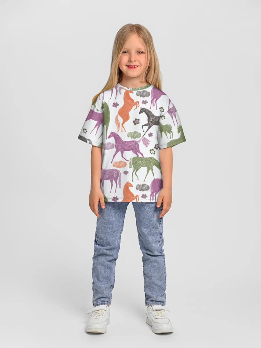 Oversized Baumwoll-T-Shirt Mädchen