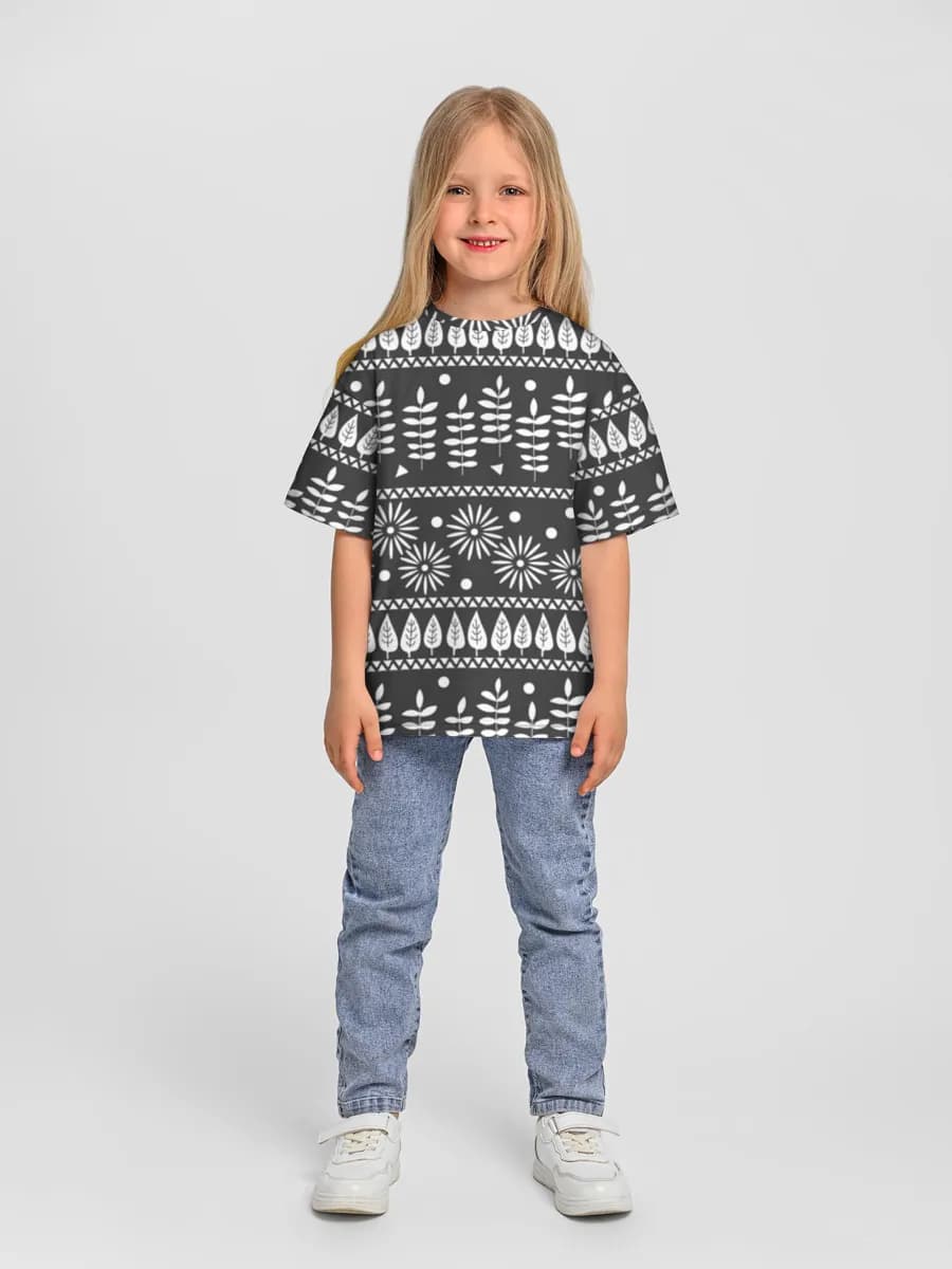 Girls' oversized cotton T-shirt