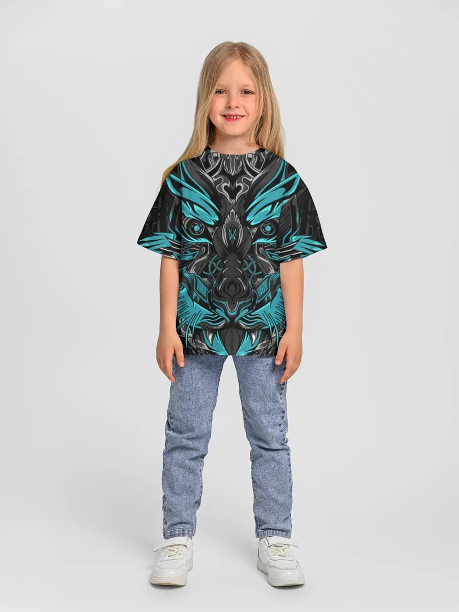 Girls' oversized cotton T-shirt
