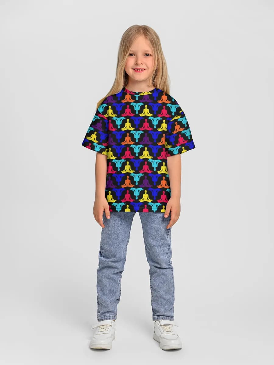 Girls' oversized cotton T-shirt