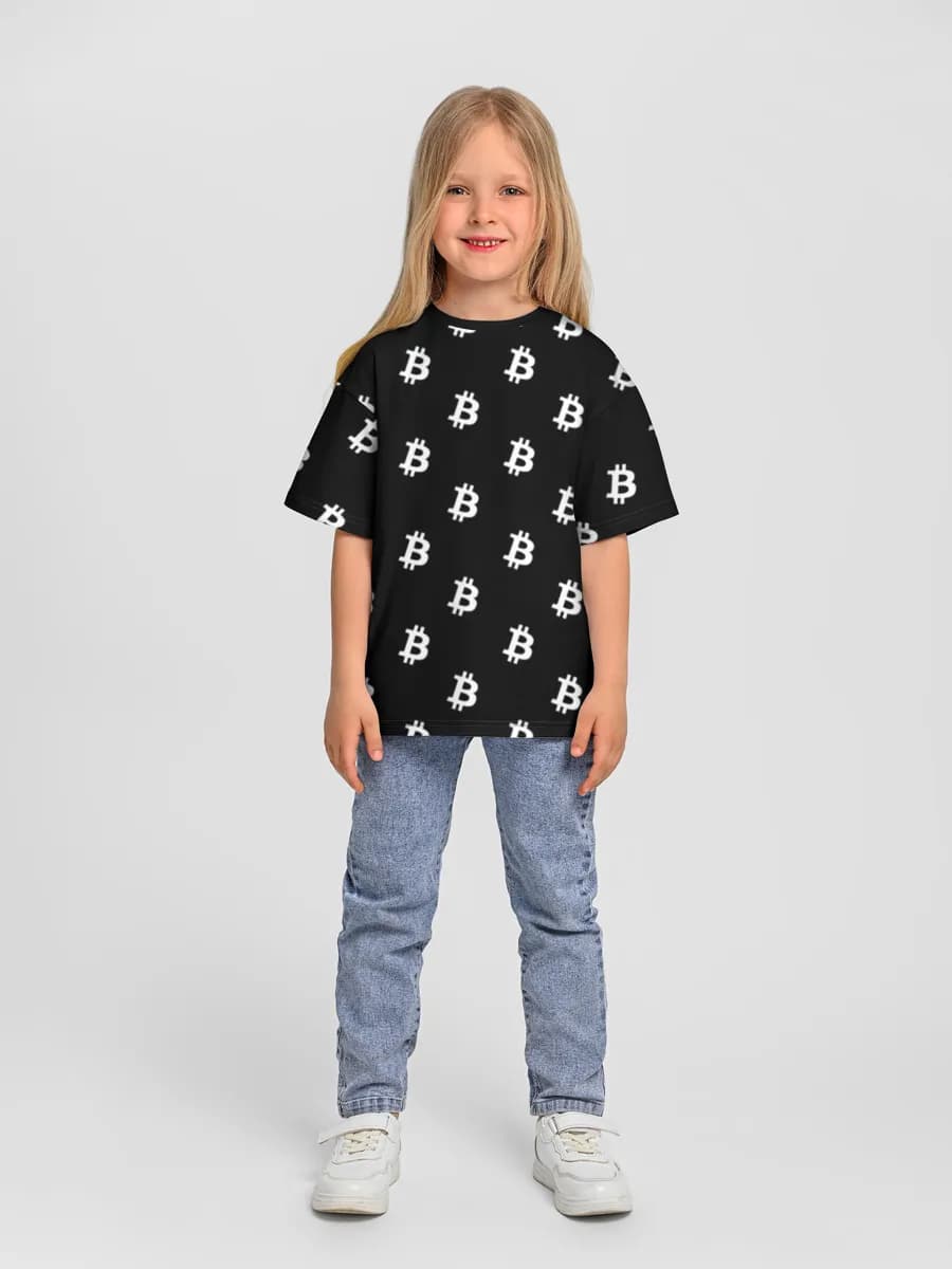 Girls' oversized cotton T-shirt