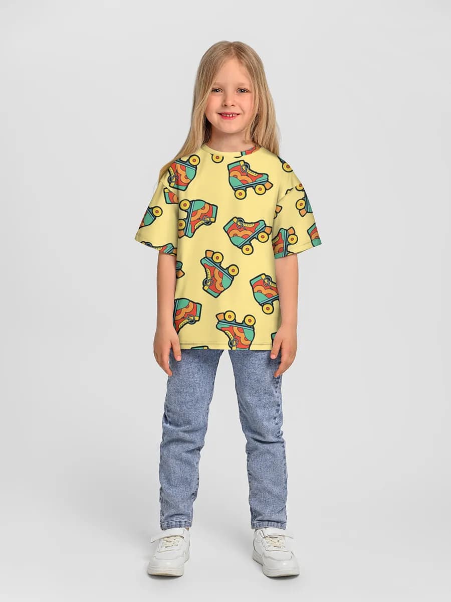 Girls' oversized cotton T-shirt
