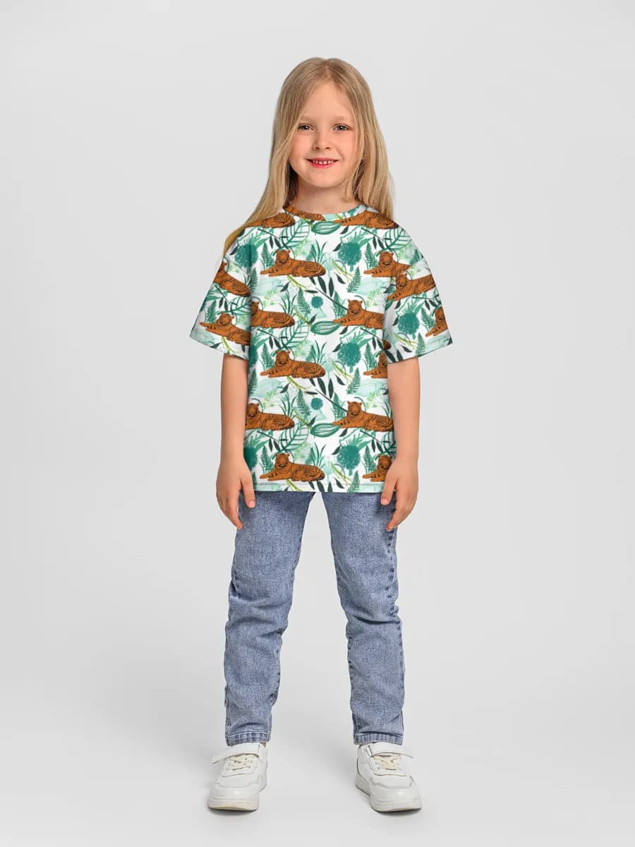 Girls' oversized cotton T-shirt