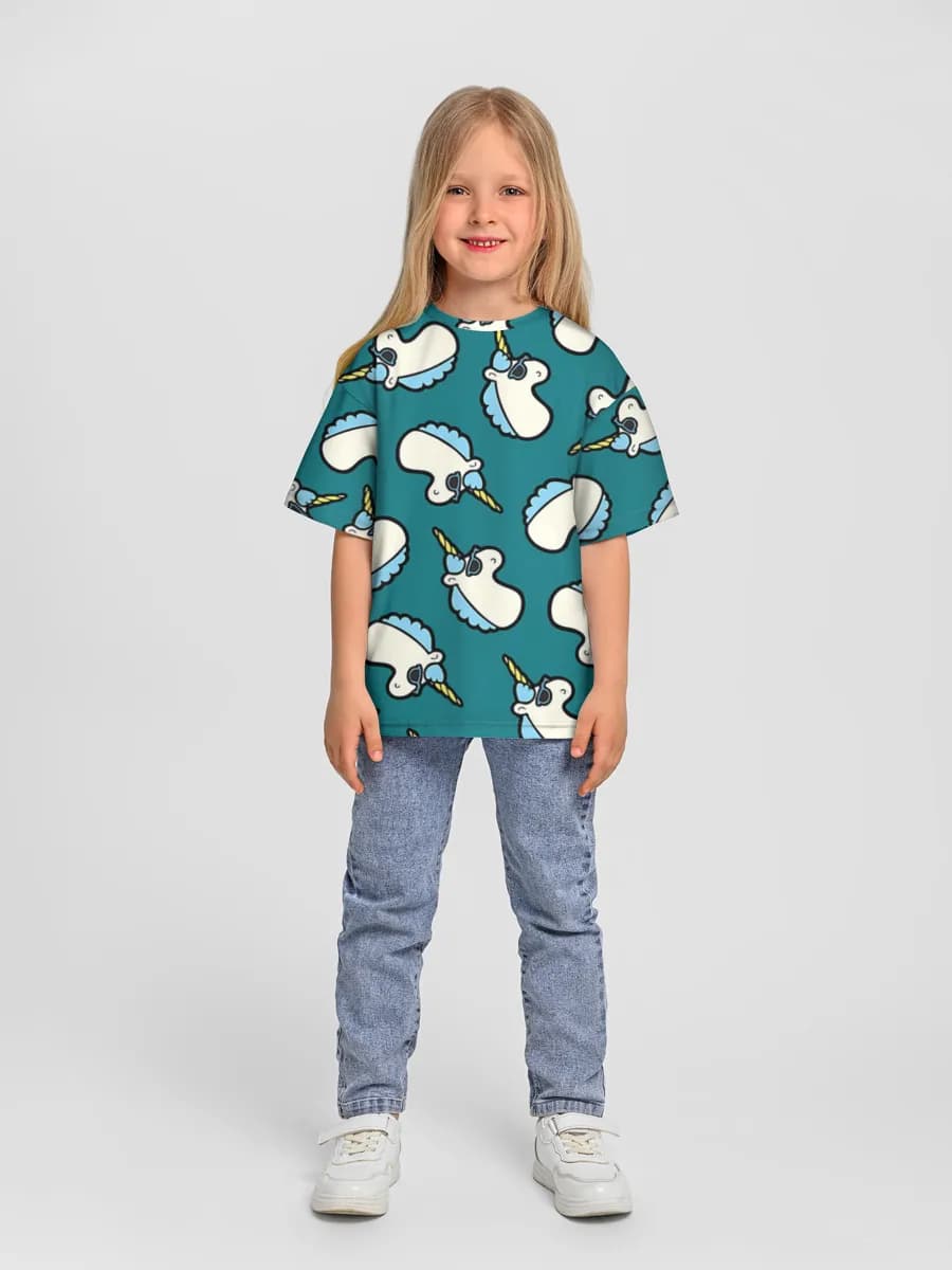 女の子 ビッグシルエット コットンTシャツ