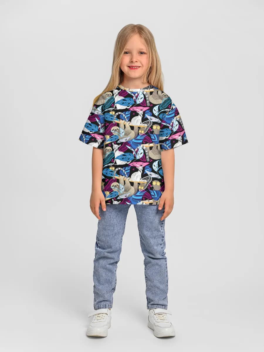女の子 ビッグシルエット コットンTシャツ
