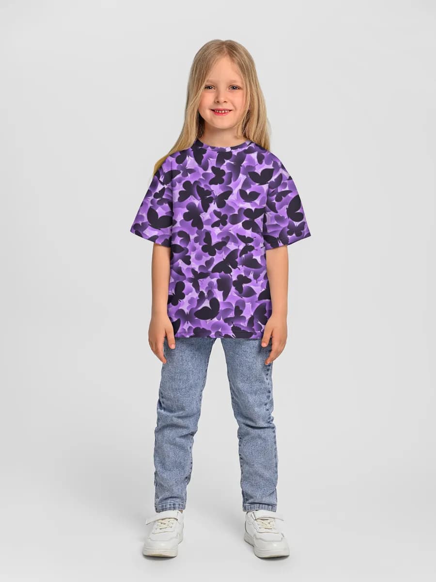 Girls' oversized cotton T-shirt