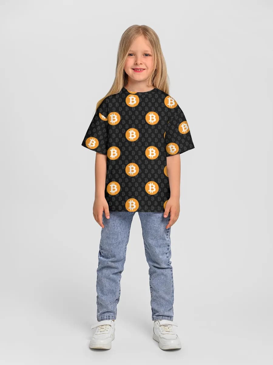 Girls' oversized cotton T-shirt