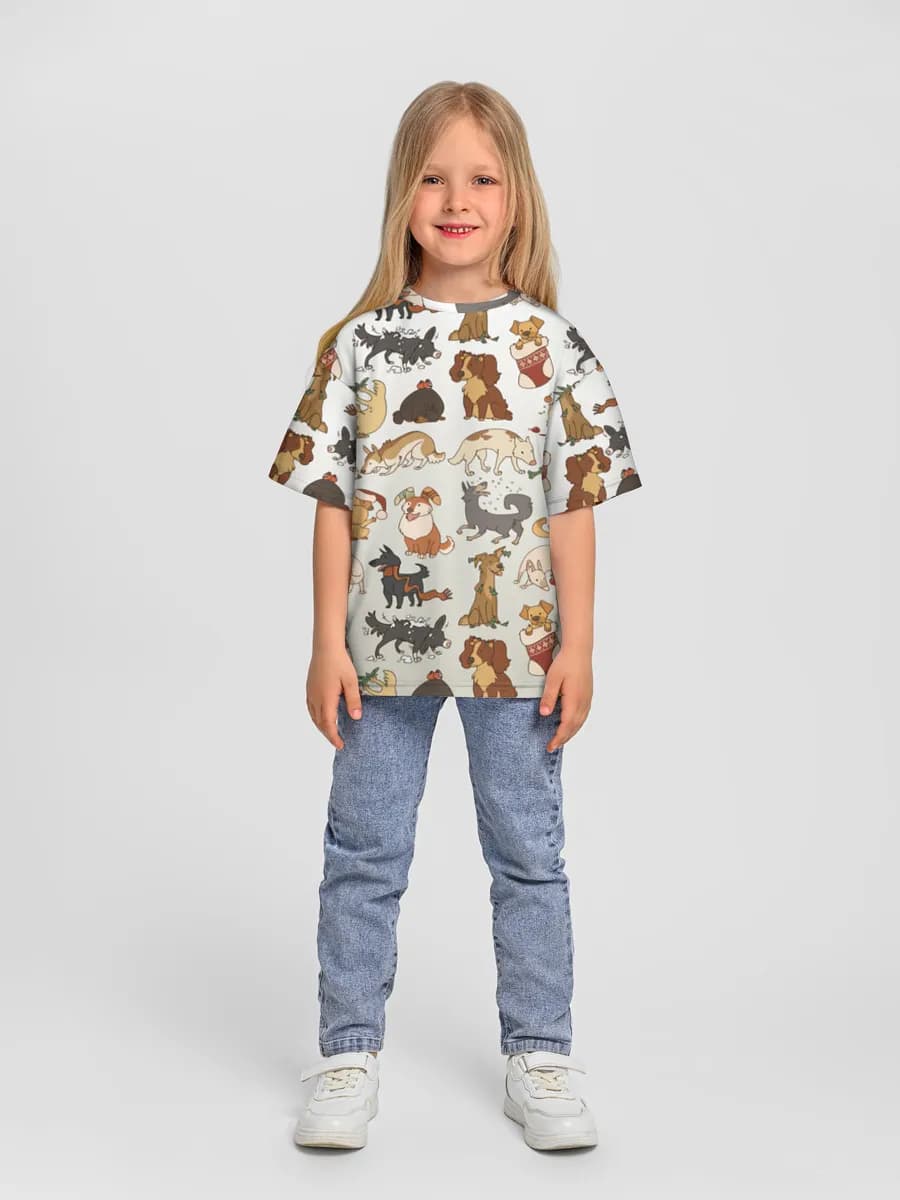 Girls' oversized cotton T-shirt