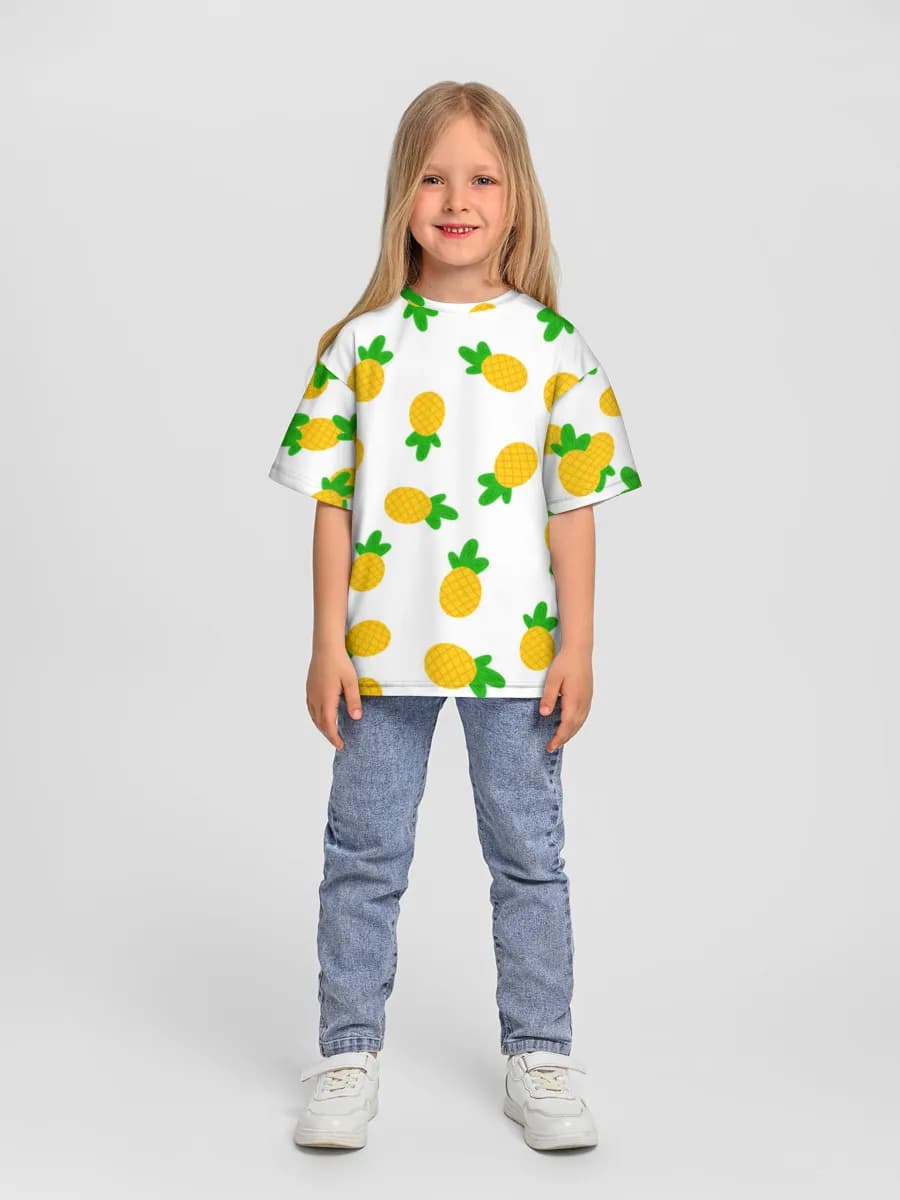 Girls' oversized cotton T-shirt