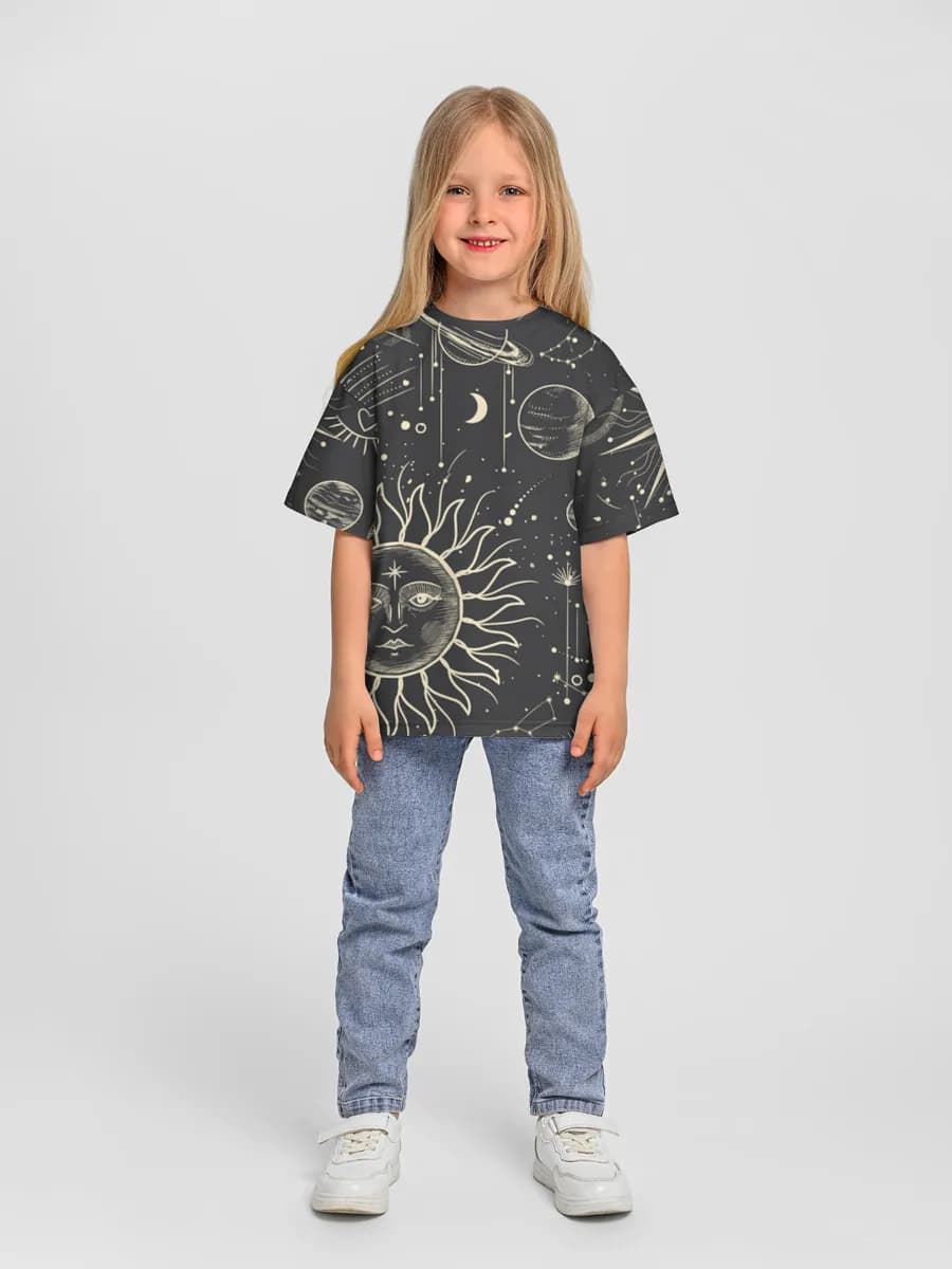 Girls' oversized cotton T-shirt