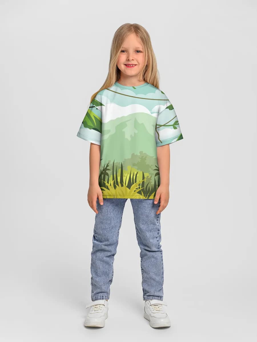 Girls' oversized cotton T-shirt