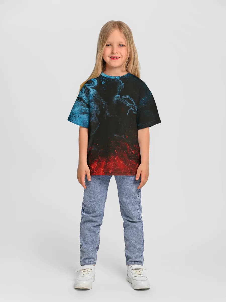 Girls' oversized cotton T-shirt
