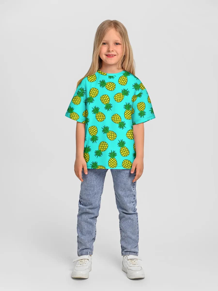 Girls' oversized cotton T-shirt