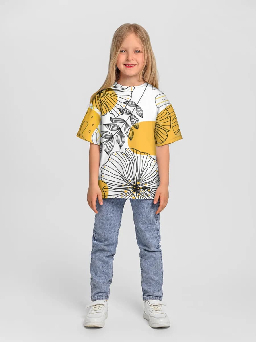 Girls' oversized cotton T-shirt